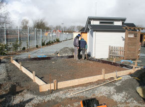 fundamenterstellung für gartenhaus