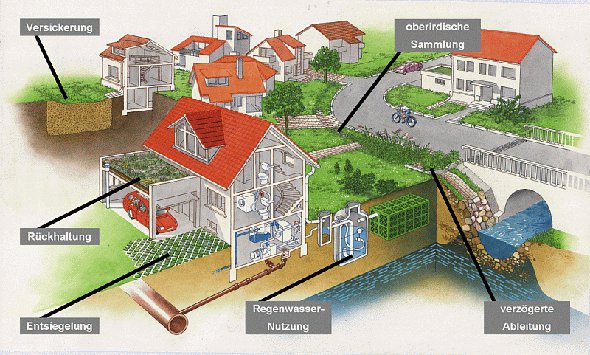 schemazeichnung regenwasserbewirtschaftung